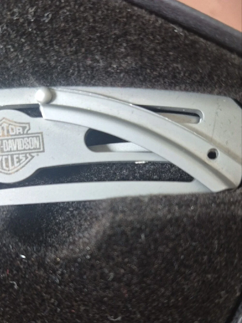 Harley-Davidson Silver Folding Pocket Knife with Brushed Finish